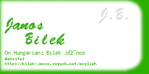 janos bilek business card